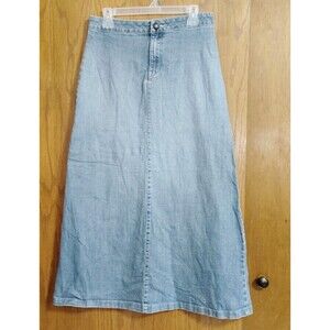 Style J Long Denim Skirt Sz 30 Large Maxi Jean Blue Modest Prairie